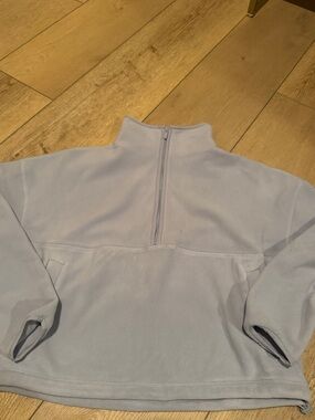 ALO Yoga Light Blue Half-Zip Fleece Pullover